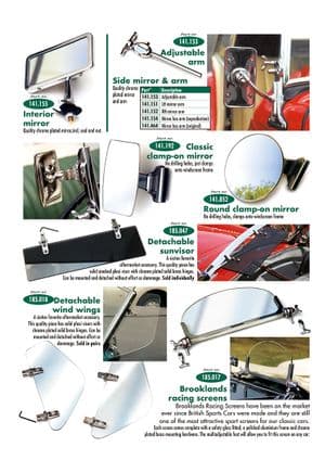Exterior Styling - MGTC 1945-1949 - MG spare parts - Mirrors & wind/sun protection