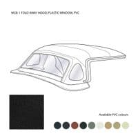 HOOD COMPLETE, PLASTIC WINDOW, PVC, CREAM / MGB, 1971-1976 - 153.035CREAM