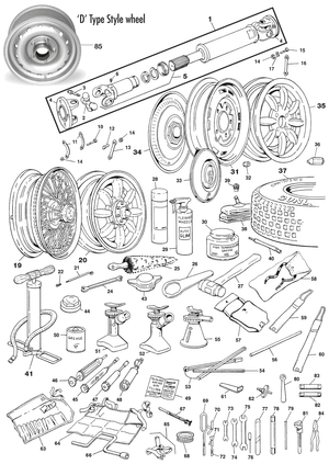 Propshaft - Austin Healey 100-4/6 & 3000 1953-1968 - Austin-Healey spare parts - Propshaft, wheels & tools