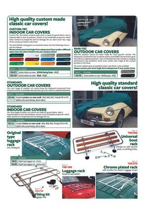 Interior styling - MGB 1962-1980 - MG spare parts - Car covers & luggage racks