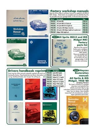 Catalogues - Austin-Healey Sprite 1958-1964 - Austin-Healey spare parts - Manuals & handbooks
