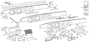 Interior fittings - MG Midget 1964-80 - MG spare parts - Dash EU to 08/73, USA 11/ 67