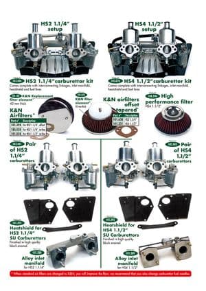 Air filters - MG Midget 1958-1964 - MG spare parts - SU carburettors HS2 & HS4