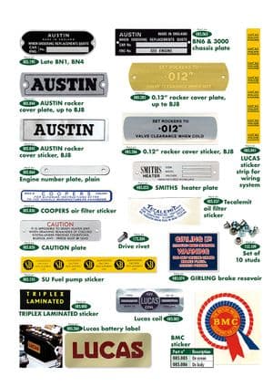 Identification plates - Austin Healey 100-4/6 & 3000 1953-1968 - Austin-Healey spare parts - Plates and stickers
